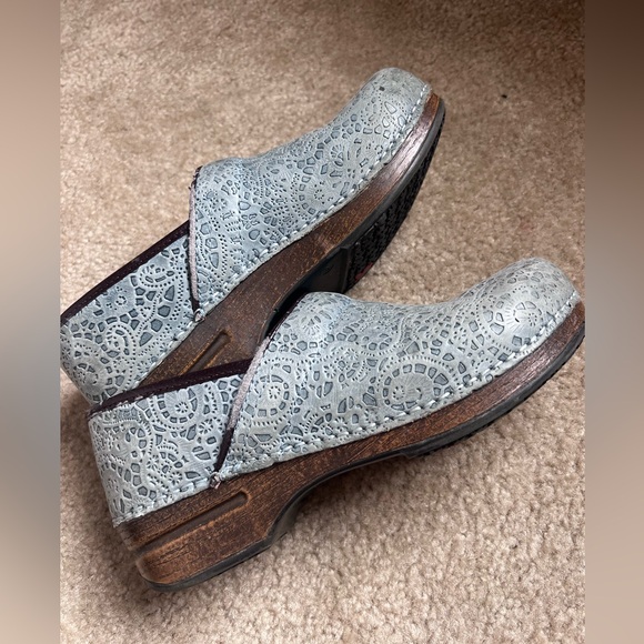 dansko XP clog blue lace chambray pattern size 41 - Picture 2 of 12